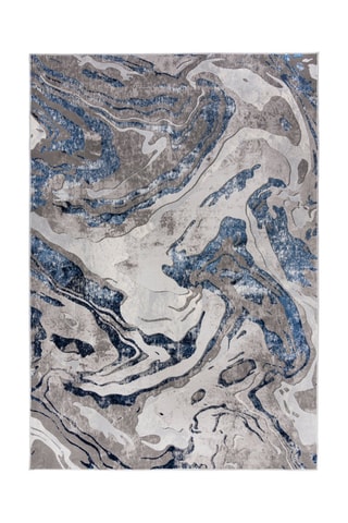 Tapete Marbled Cinzento e azul-marinho
