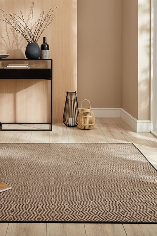 Tapete Jute Diamond Natural e preto