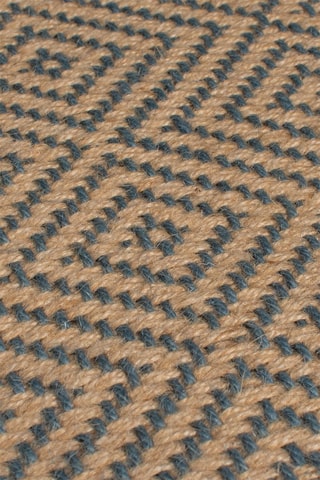 Tapete Jute Diamond Natural e azul
