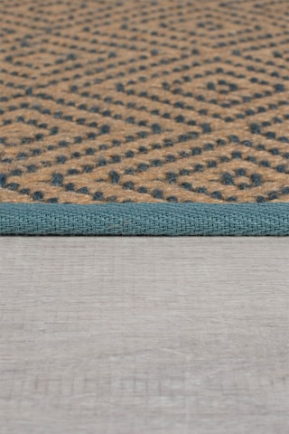 Tapete Jute Diamond Natural e azul