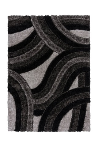 Tapete Velvet Carved Cinzento e preto