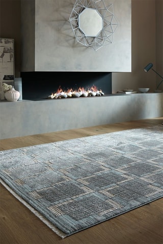Tapete Evelyn Blocks - Cinzento e bege