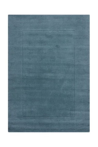 Tapete Textured Wool Border - Azul