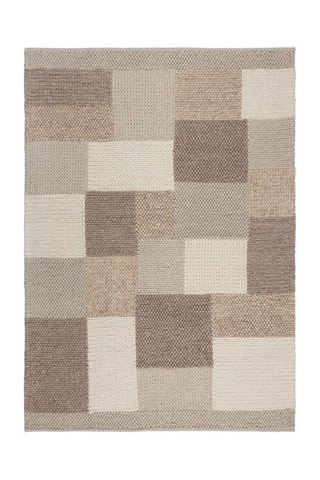 Tapete em lã Minerals Patchwork - Cinzento e bege