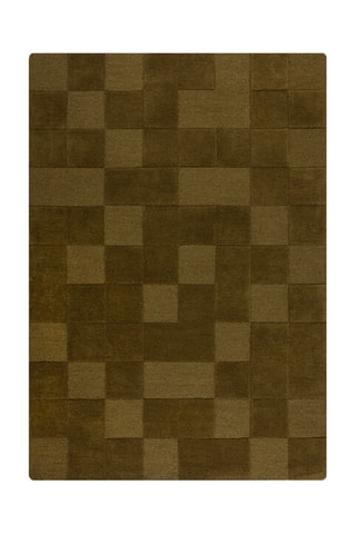 Tapete em lã Checkerboard - Caqui