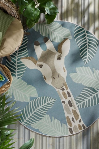 Tapete Eric Giraffe Outdoor Azul