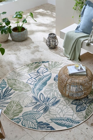 Tapete Bella Leaf Outdoor - Azul