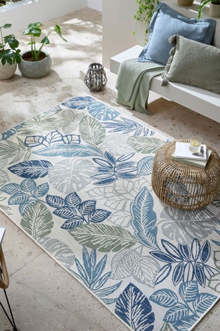 Tapete Bella Leaf Outdoor - Azul