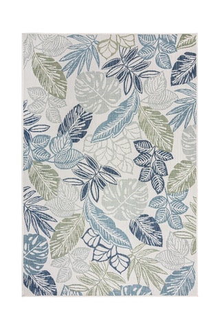 Tapete Bella Leaf Outdoor - Azul