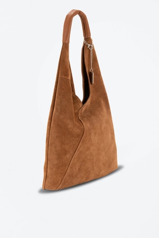 Nubuck Shopper Eleonora - Zilverkleurig en bruin
