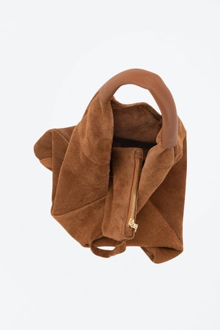 Nubuck Shopper Eleonora - Zilverkleurig en bruin