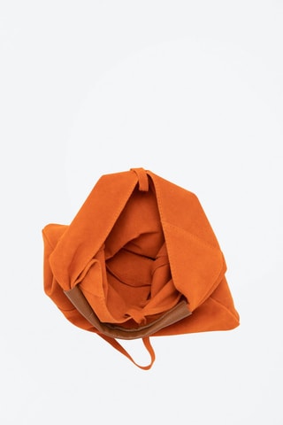 Nubuck Shopper Eleonora - Zilverkleurig, bruin en oranje