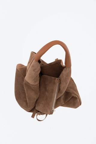 Nubuck Shopper Eleonora - Zilverkleurig, grijs en bruin
