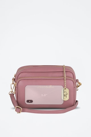 Leren Schoudertas Tabita  - Roze