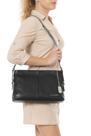 Leren Trendy Handtas Brigida - Zwart