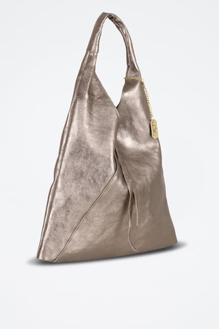 Leren Shopper en Clutch Elvia - Zilverkleurig