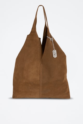 Nubuck Shopper en Clutch Rossana  - Bruin
