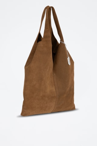 Nubuck Shopper en Clutch Rossana  - Bruin