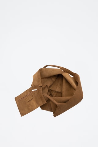 Nubuck Shopper en Clutch Rossana  - Bruin