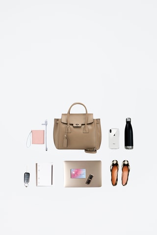 Leren Handtas Pomarance - Taupe