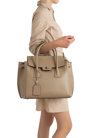 Leren Handtas Pomarance - Taupe