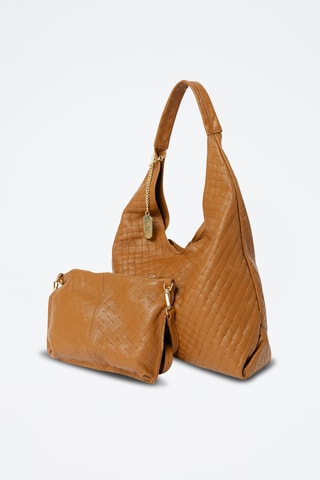 Leren Shopper en Schoudertas Nicolina - Bruin