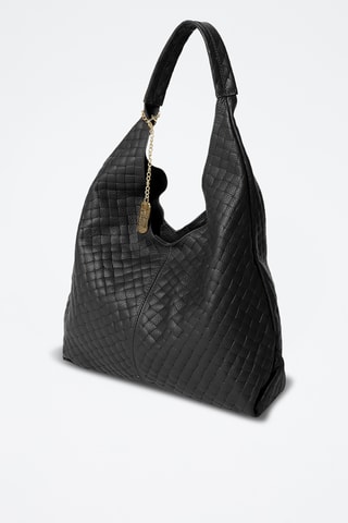 Leren Shopper en Schoudertas Nicolina - Zwart
