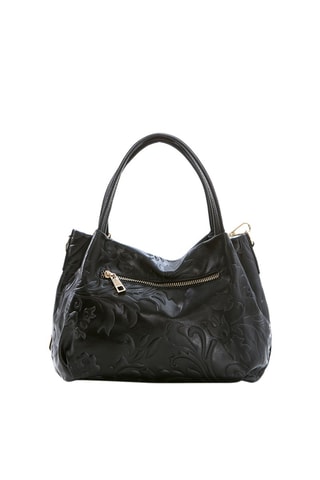 Mala em couro Clarissa - Preto  - Preto