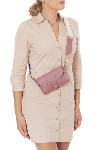Leren Schoudertas Giusy  - Roze