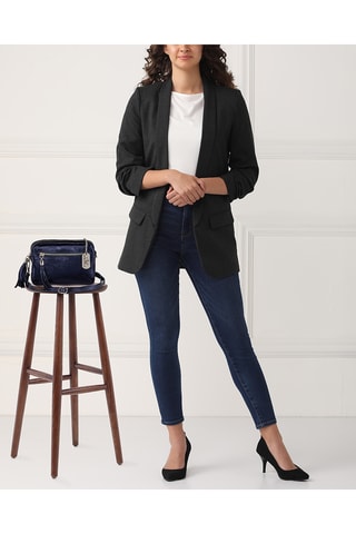Leren Schoudertas Abrana  - Donkerblauw