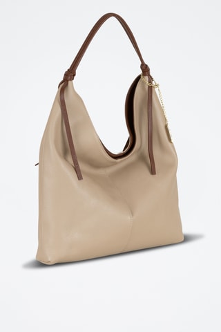 Leren Trendy Handtas Samuela - Taupe