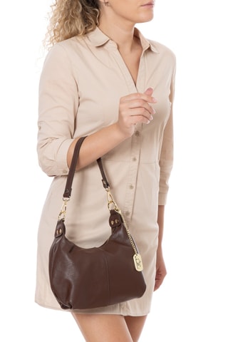 Leren Trendy Handtas Savina - Bruin