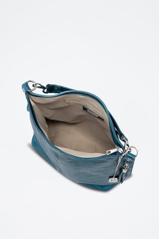 Metallic Leren Handtas Aiace  - Blauw