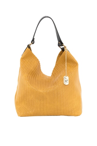 Leren Handtas Sebastiana  - Mosterdgeel