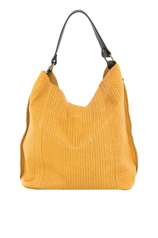 Leren Handtas Sebastiana  - Mosterdgeel