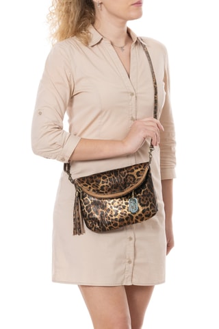 Leren Schoudertas Malvina - Taupe