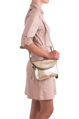 Leren Schoudertas Beverly   - Goudkleurig