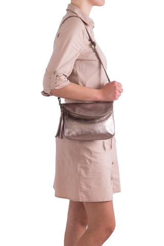 Leren Schoudertas Beverly   - Goudkleurig