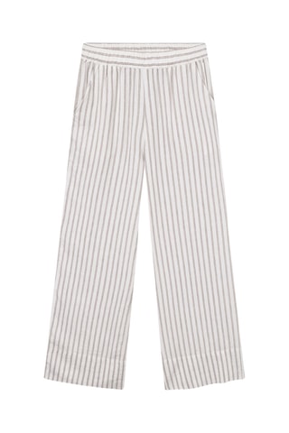 Linnen Broek Wide Legs - Wit en Grijs
