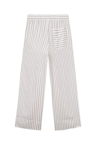 Linnen Broek Wide Legs - Wit en Grijs