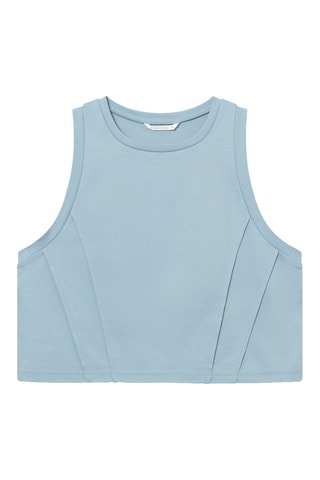 Biologisch Katoenen Crop Top - Lichtblauw