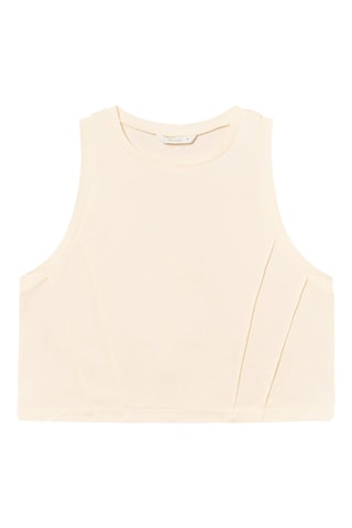 Biologisch Katoenen Crop Top - Ecru