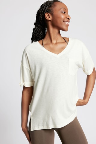 Oversized T-shirt - Ivoorkleurig