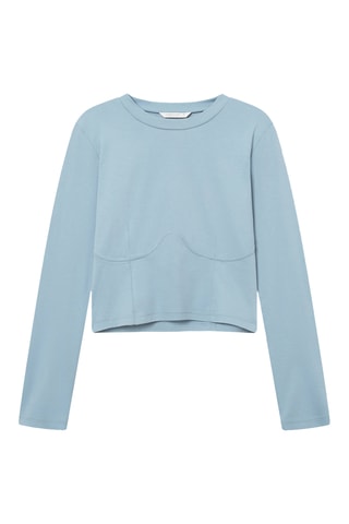 Biologisch Katoenen Slim T-shirt - Lichtblauw