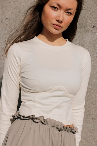 Biologisch Katoenen Slim T-shirt - Ecru