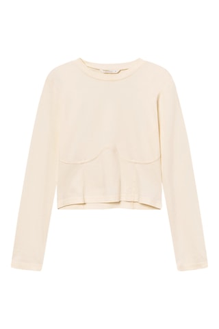 Biologisch Katoenen Slim T-shirt - Ecru