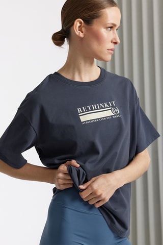 Biologisch Katoenen Oversized T-shirt - Marineblauw
