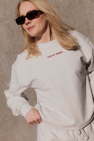 Biologisch Katoenen Relaxed Sweater - Lichtgrijs