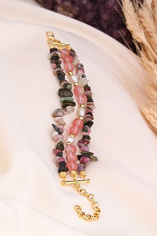 Armband met Meerdere Rijen - Toermalijnen en Kwarts