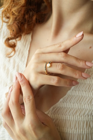 Ring - Zirkonia's en Maanstenen
